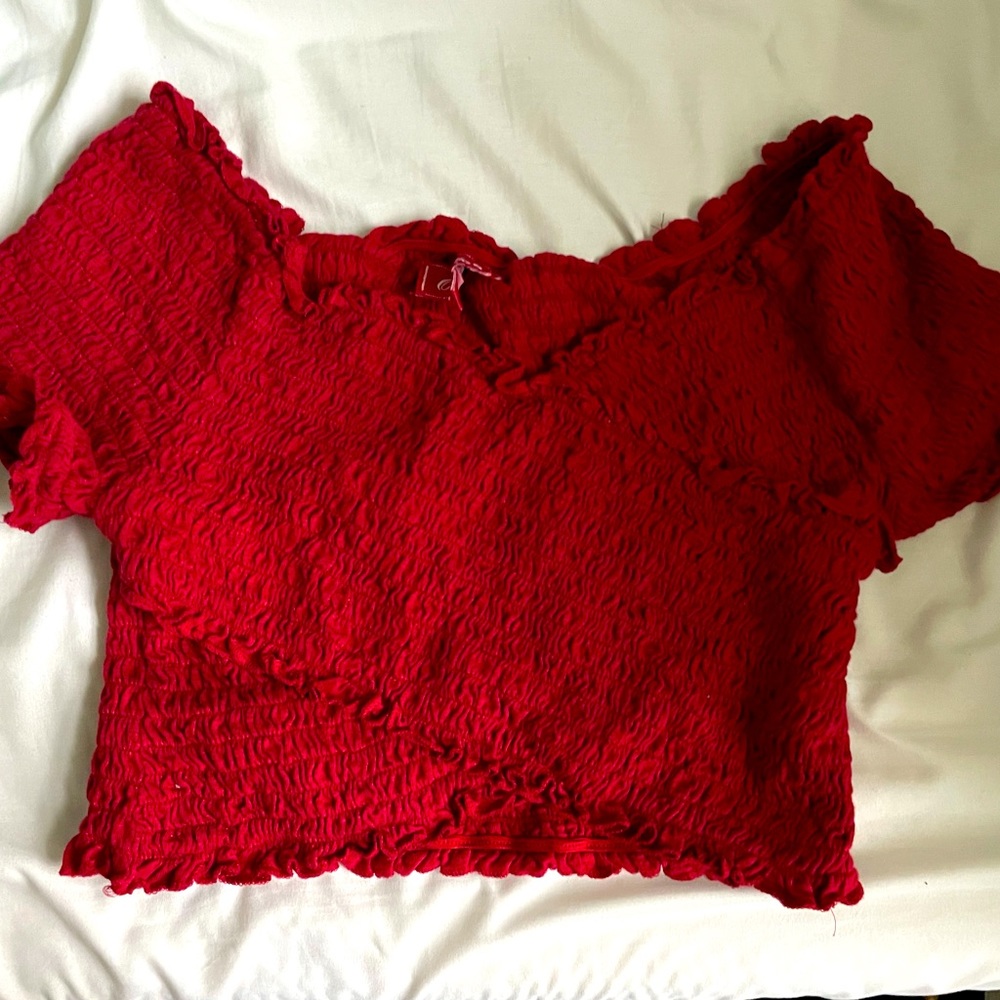 red crop top